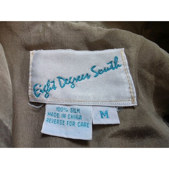 Eight Degrees South Olive Green Silk Blazer Jacket M - Picture 5 of 7